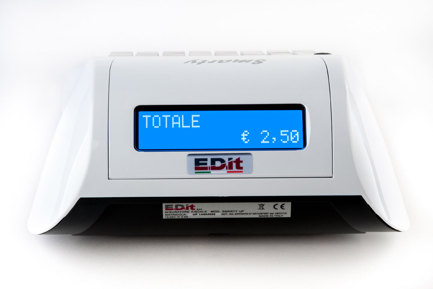 Retro del registratore Smarty Plus di colore Bianco con display