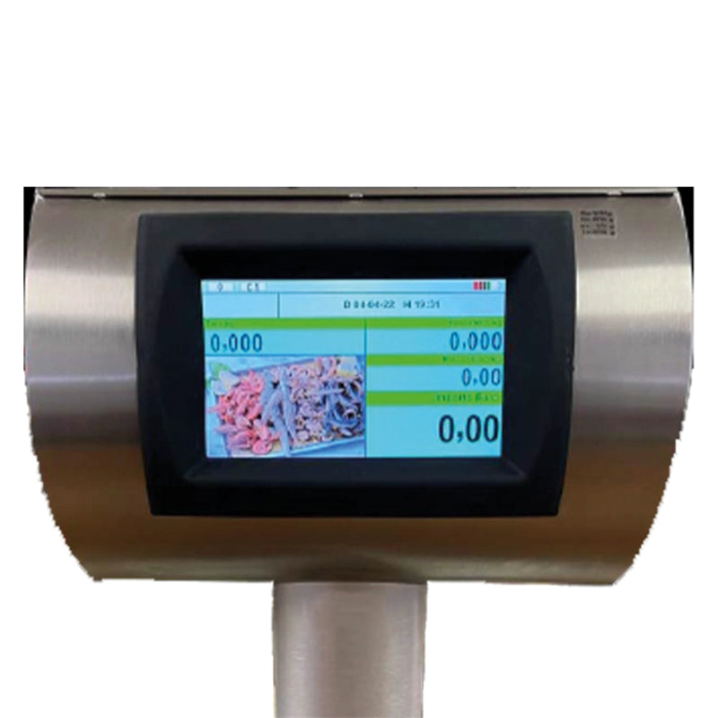 Vista posteriore della bilancia Sun Eco Color con display cliente a colori