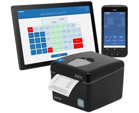 Q3X-N RT in uso con software gestionali su tablet e smartphone