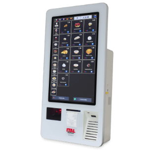 Schermata touch del totem ITALKIOSK 270 con menu digitale