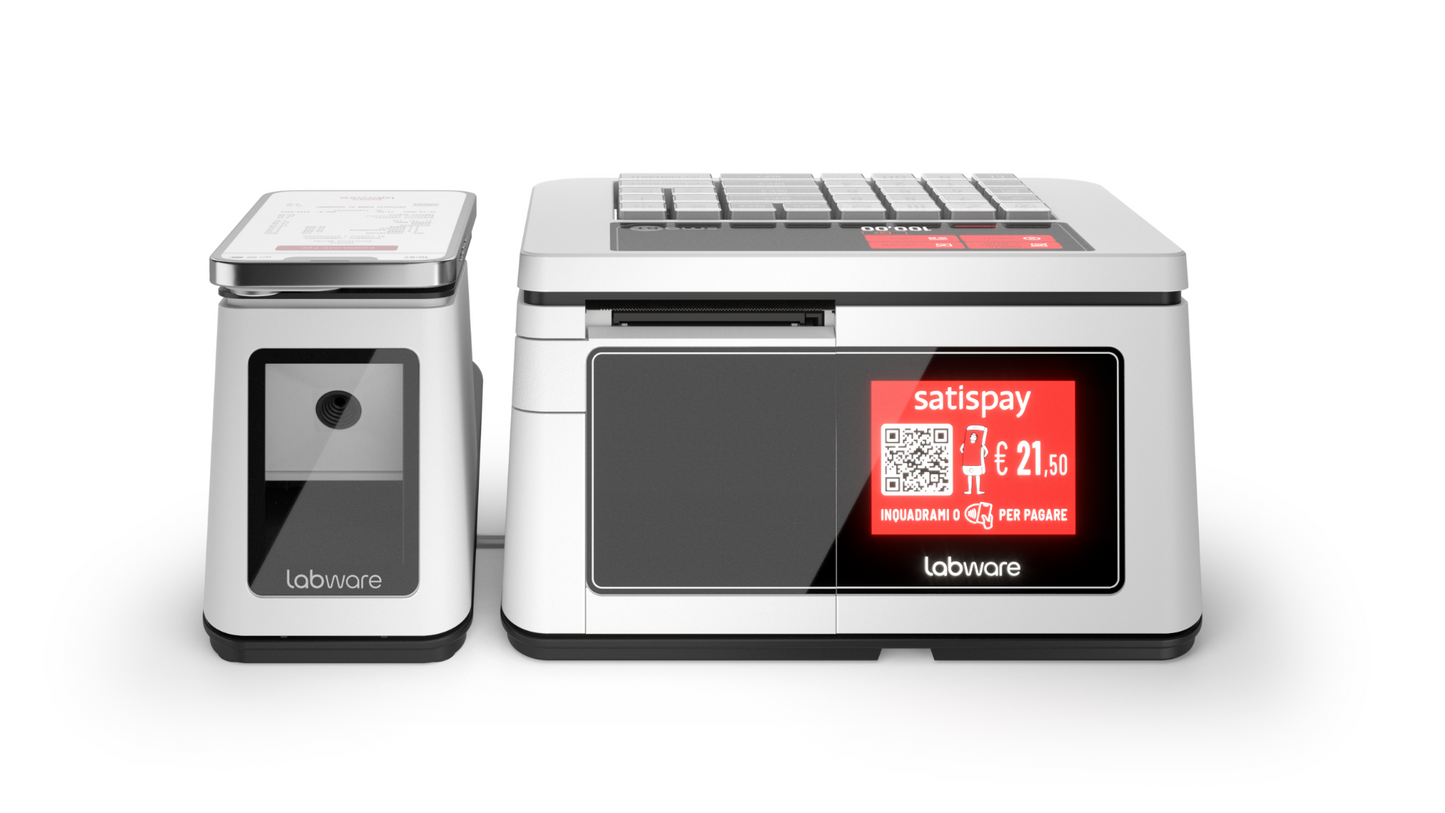 Registratore smaRT con lettore QR integrato e pagamento tramite Satispay attivo sul display