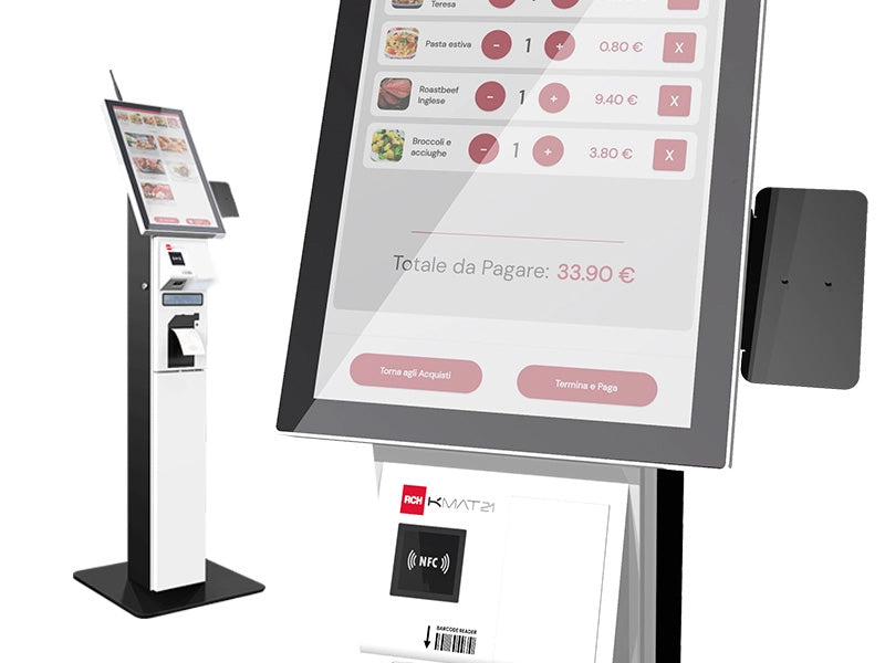Dettaglio NFC e scanner del totem K-MAT 21