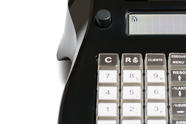 Dettaglio della tastiera del registratore Smarty Evo nero – tasti personalizzabili e display retroilluminato