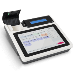 Stampante del registratore Spice T Plus in apertura per sostituzione carta Easy Loading