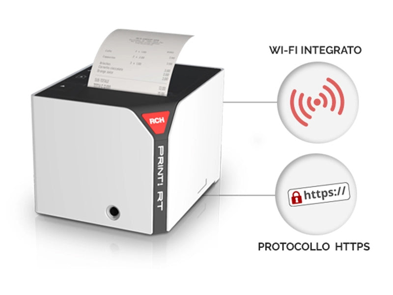 Stampante RCH con connessione Wi-Fi integrata e protocollo HTTPS