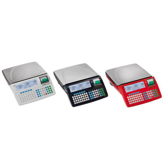 Bilancia elettronica Eurobil Sun Eco Alex Bassa con piatto inox e doppio display, ideale per negozi e mercati.